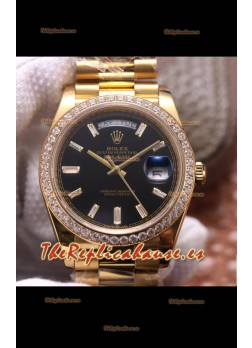 Rolex Day Date Presidential Acero 904L Oro Amarillo 40MM - Dial Negro Calidad a Espejo 1:1