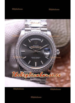 Rolex Day Date Presidential Acero 904L 40MM - Dial Gris Oscuro Calidad a Espejo 1:1