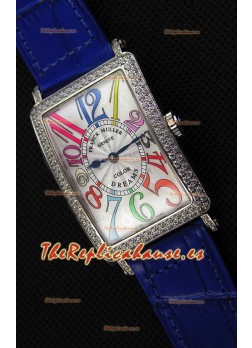 Franck Muller Long Island Color Dreams Ladies Reloj Réplica Suizo - Correa color Azul