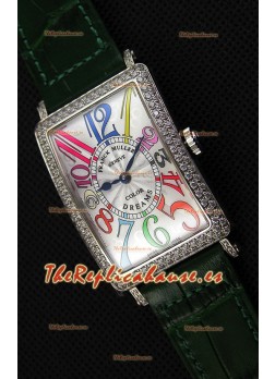 Franck Muller Long Island Color Dreams Ladies Reloj Réplica Suizo - Correa color Verde