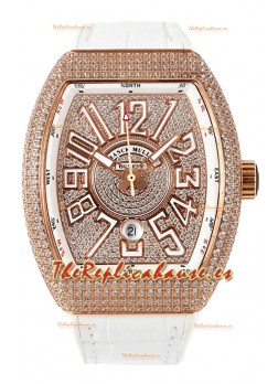 Franck Muller Vanguard V45 Edition en chapado Oro Rosado - Numerales Blancos
