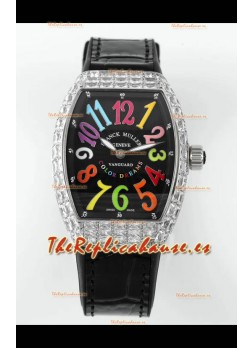 Franck Muller Vanguard V32 Dial Negro- Color Dreams con Caja Diamantes Réplica Suiza