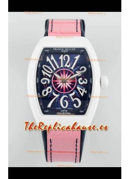 Franck Muller Vanguard Yachting V32 Caja Cerámica Correa/Dial Rosado Reloj Réplica Suiza 