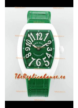 Franck Muller Vanguard Yachting V32 Caja Cerámica Correa/Dial Verde Reloj Réplica Suiza 