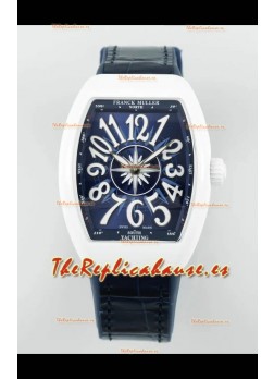 Franck Muller Vanguard Yachting V32 Caja Cerámica Correa/Dial Azul Reloj Réplica Suiza  