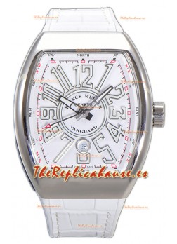 Franck Muller Vanguard Yachting V45 Caja Acero Inoxidable Casing Correa de Goma Reloj Réplica Suiza 