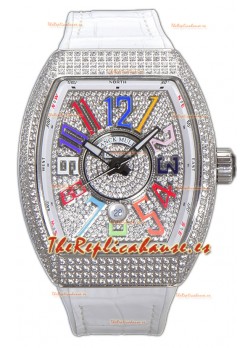 Franck Muller Vanguard V45 Dial/Caja Diamantes - Marcadores Color Dreams Reloj Suizo