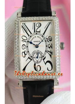 Franck Muller Largo Island Ladies Reloj Réplica Movimiento Cuarzo Suizo Correa Piel