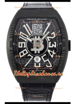 Franck Muller Vanguard Encrypto BTC V45 Caja Carbono Reloj Réplica Suiza