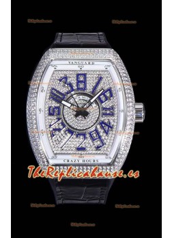 Franck Muller Vanguard Edición Crazy Hours Reloj Réplica Suizo - Numerales Azules