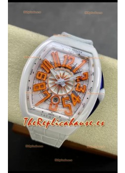 Franck Muller Vanguard Yachting Cerámica Blanca Reloj Réplica Suizo Espejo 1:1