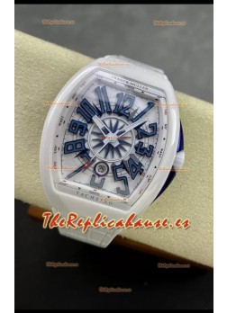 Franck Muller Vanguard Yachting Cerámica Blanca Reloj Réplica Suizo Espejo 1:1