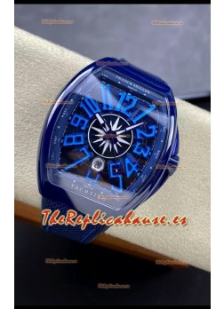 Franck Muller Vanguard Yachting Cerámica Azul Reloj Réplica Suizo Espejo 1:1