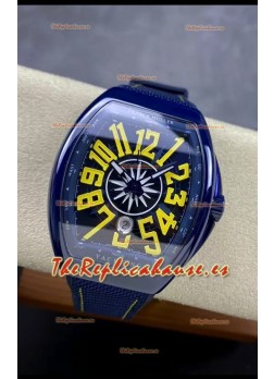 Franck Muller Vanguard Yachting Cerámica Azul Reloj Réplica Suizo Espejo 1:1