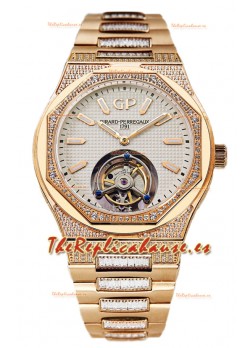 Girard Perregaux Laureato Tourbillon Reloj Réplica Suiza Espejo 1:1 Caja Oro Rosado