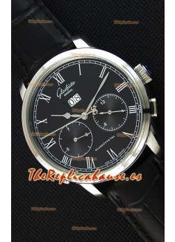 Glashuette Dual Sub Dial Reloj Réplica Japonés en Dial Negro