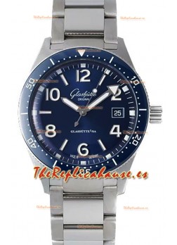 Glashütte SeaQ Edición Divers Superclone 1:1 Reloj Réplica Suiza Dial Azul
