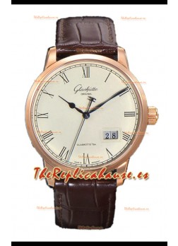 Glashütte Senator Excellence Panorama Date Oro Rosado Reloj Réplica Espejo 1:1  