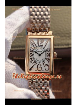 Franck Muller Long Island Reloj Suizo Oro Rosado con Movimiento de Cuarzo Suizo