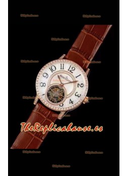 Jaeger LeCoultre RENDEZ-VOUZ Tourbillon Reloj Réplica Suizo calidad Espejo 1:1 en Caja de Oro Rosado