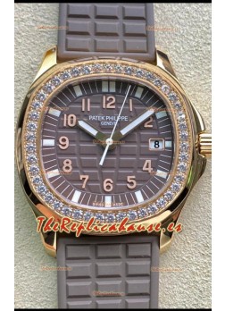 Patek Philippe Aquanaut LUCE 5072R-001 Reloj Réplica de Cuarzo Suizo en Oro Rosado Dial Gris - 35MM