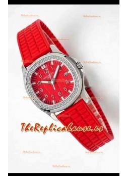 Patek Philippe Aquanaut LUCE 5072A-001 Quartz Swiss Replica Watch in Red Dial - 35MM