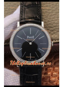 Piaget Altiplano G0A29113 Reloj Réplica Suizo a espejo 1:1 Dial NegroDiamonds Bezel 