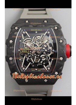Richard Mille RM35-02 Rafael Nadal Caja de Carbono Forjado con correa Gris - Calidad Suiza Super 1:1