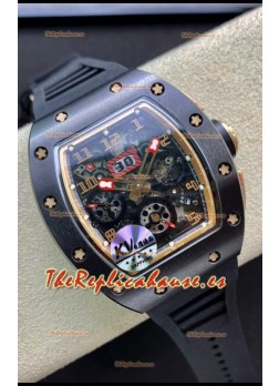 Richard Mille RM011 Felipe Massa 1:1 Mirror Quality One Piece Black Ceramic Oro Rosado Watch 