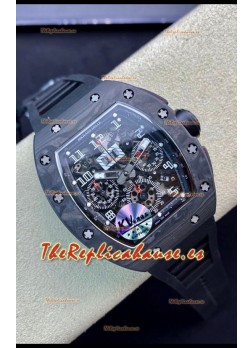 Richard Mille RM011 Felipe Massa Reloj en Calidad a Espejo 1:1 Caja de Carbono Forjado de una Sola Pieza