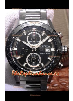 Tag Heuer Carrera Heuer 01 Reloj Réplica Suizo Caja de Acero Bisel de Cerámica 43MM
