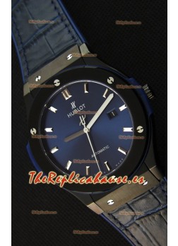 Hublot Classic Fusion Reloj Réplica Suizo en Cerámica color Azul - Réplica a Espejo 1:1