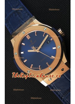 Hublot Classic Fusion Reloj Réplica Suizo en Oro King color Azul - Réplica a Espejo 1:1