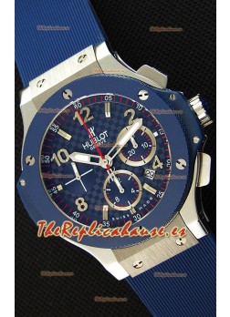 Hublot Big Bang Reloj Réplica Suizo Dial en Carbon Color Azul  - Réplica a Espejo 1:1