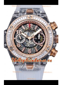 Hublot Big Bang Unico Caja Zafiro Reloj Edición Réplica Suiza 1:1 Correa Blanca
