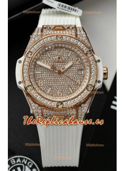 Hublot Big Bang One Click Dial pavimentado en Diamantes Oro Rosado Reloj Réplica Suiza 39MM