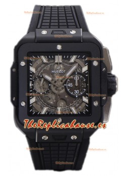 Hublot Square Bang Unico Caja en Cerámica Negra Reloj Cronógrafo Réplica Espejo 1:1