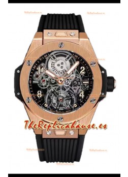 Hublot Big Bang Tourbillon Reloj Caja Oro Rosado en 45MM Réplica Espejo 1:1