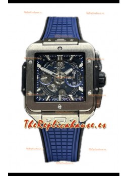 Hublot Square Bang Unico Titanio Azul Reloj Cronógrafo Réplica Espejo 1:1