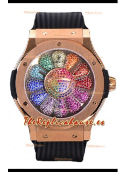 Hublot Classic Edición Fusion Takashi Murakami Oro Rosado Reloj Suizo Réplica Espejo 1:1