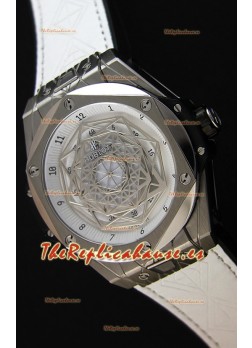 Hublot Big Bang Sang Bleu 45MM Reloj Réplica Suizo de Acero Inoxidable Dial Blanco