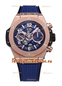 Hublot Big Bang Unico Caja de Oro Rosado Azul Edición Reloj Réplica Suizo a Espejo 1:1