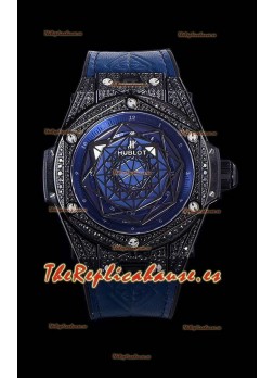 Hublot Big Bang One Click Sang Bleu Reloj Réplica a espejo 1:1 en Caja de Cerámica - 45MM