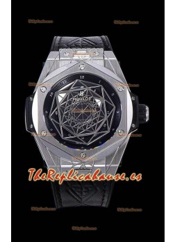 Hublot Big Bang One Click Sang Bleu Reloj Réplica a espejo 1:1 Caja en Acero Inoxidable 45MM - Dial Negro