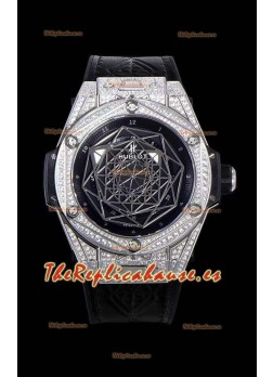 Hublot Big Bang One Click Sang Bleu Reloj Réplica a espejo 1:1 Caja en Acero Inoxidable 45MM - Dial Negro