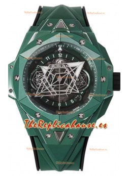 Hublot Big Bang UNICO Sang Bleu II Cerámica Verde Reloj Réplica Suizo Calidad Espejo 1:1