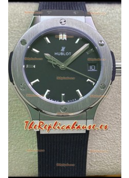 Hublot Classic Fusion Acero Inoxidable 33MM Dial Negro Reloj Movimiento Cuarzo Suizo Calidad Espejo 1:1