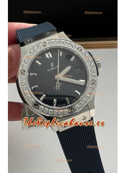 Hublot Classic Fusion Acero Inoxidable 33MM Dial Azul Reloj Movimiento Cuarzo Suizo Calidad Espejo 1:1