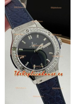 Hublot Classic Fusion Acero Inoxidable 33MM Dial Azul Reloj Movimiento Cuarzo Suizo Calidad Espejo 1:1