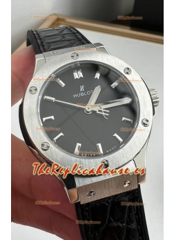 Hublot Classic Fusion Acero Inoxidable 33MM Dial Negro Reloj Movimiento Cuarzo Suizo Calidad Espejo 1:1